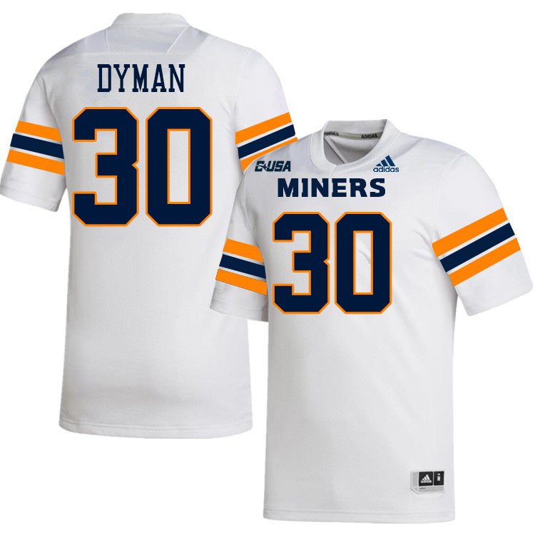 Nate Dyman UTEP Jersey,UTEP Miners #30 Nate Dyman College Football Jersey,Uniforms-White